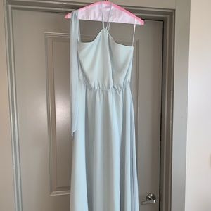 Joanna August long Mint colored bridesmaid dress
